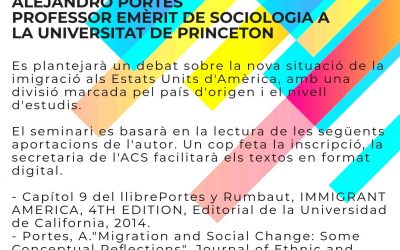 Seminari “United States: Bifurcated Immigration and the End of Compassion”, a càrrec d’Alejandro Portes, professor emèrit de Sociologia a Princeton University