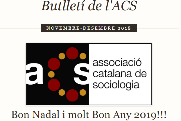 Butlletí de Novembre – Desembre de 2018