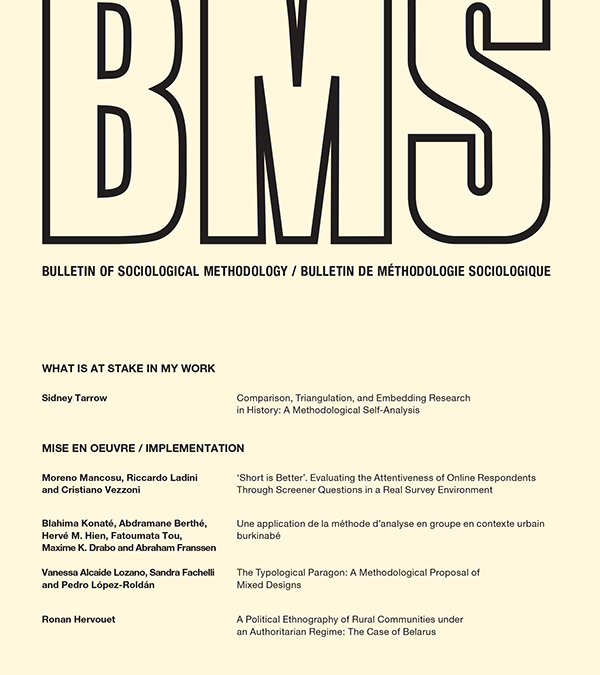 L’article. The Typological Paragon. A Methodological Proposal of Mixed Designs de Vanessa Alcaide, Sandra Fachelli i Pedro López-Roldán, publicat a Bulletin of Sociological Methodology