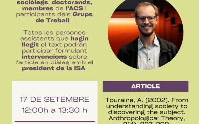 Debat “amb el llibre a la mà”: la Sociologia d’Alain Touraine amb Geoffrey Pleyers